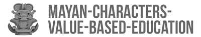 mayan characters value based education grey logo